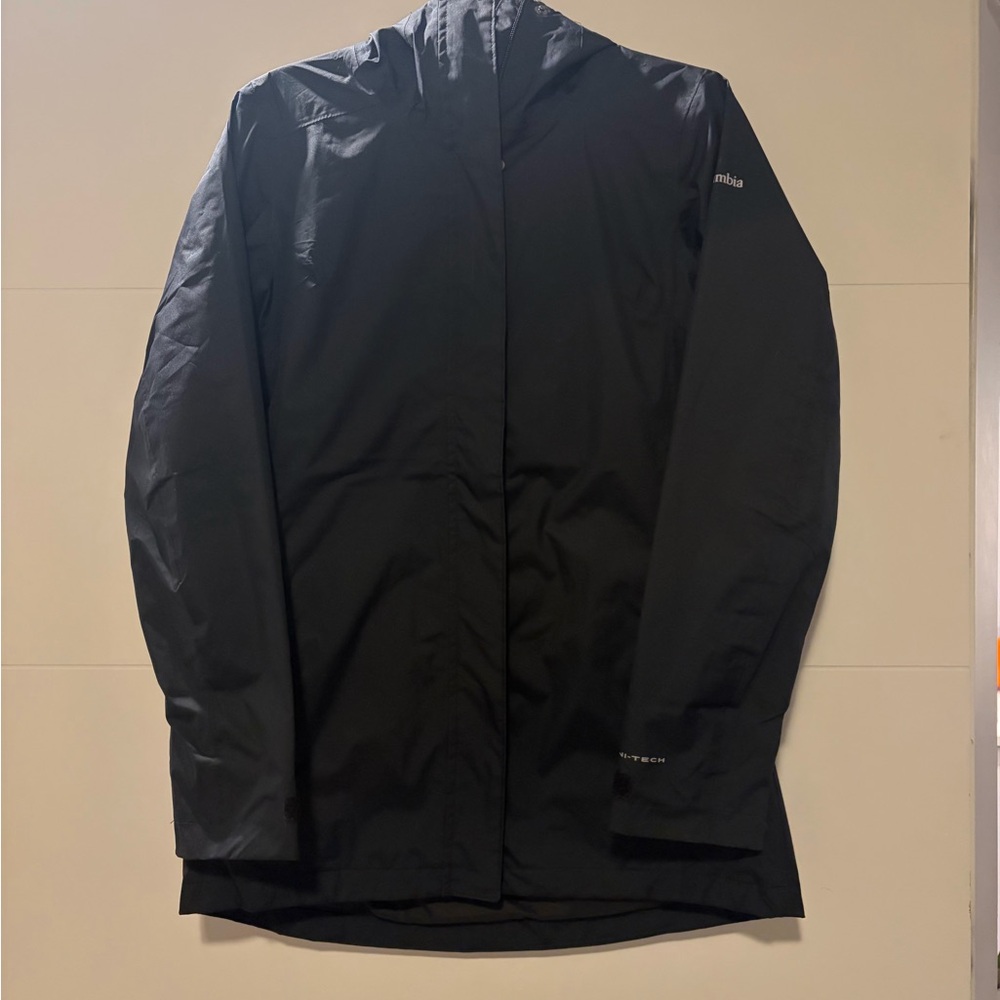 Columbia Black Waterproof Hooded Trench Coat